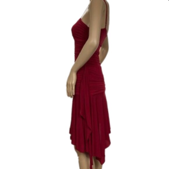 BCBG Maxazria Deep Red Ruched Dress - Picture 5 of 7